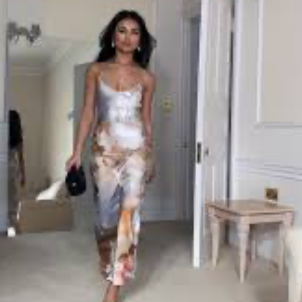 All Saints Bryony Rosalia Gray floral dress New